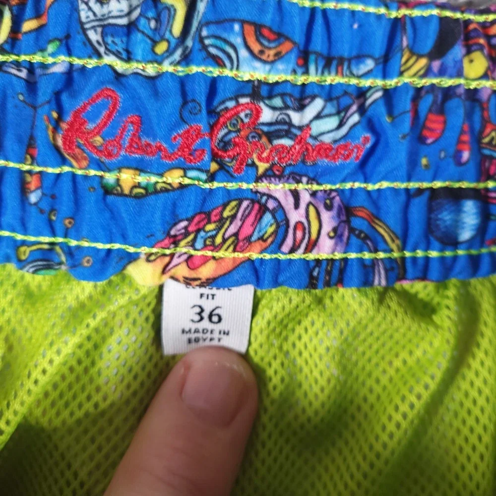 Robert Graham Swim Trunks Men 36 Red Paisley Skull‎ Classic Fit Lined Shorts 4